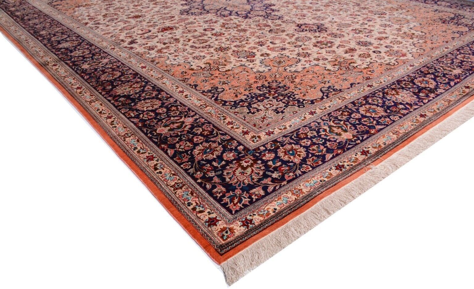Perserteppich Ghom 396x296 cm Seide handgeknüpft