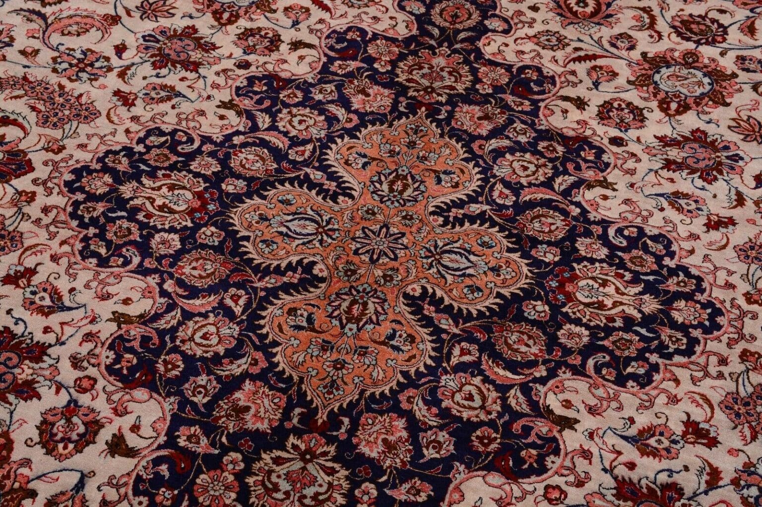 Perserteppich Ghom 396x296 cm Seide handgeknüpft