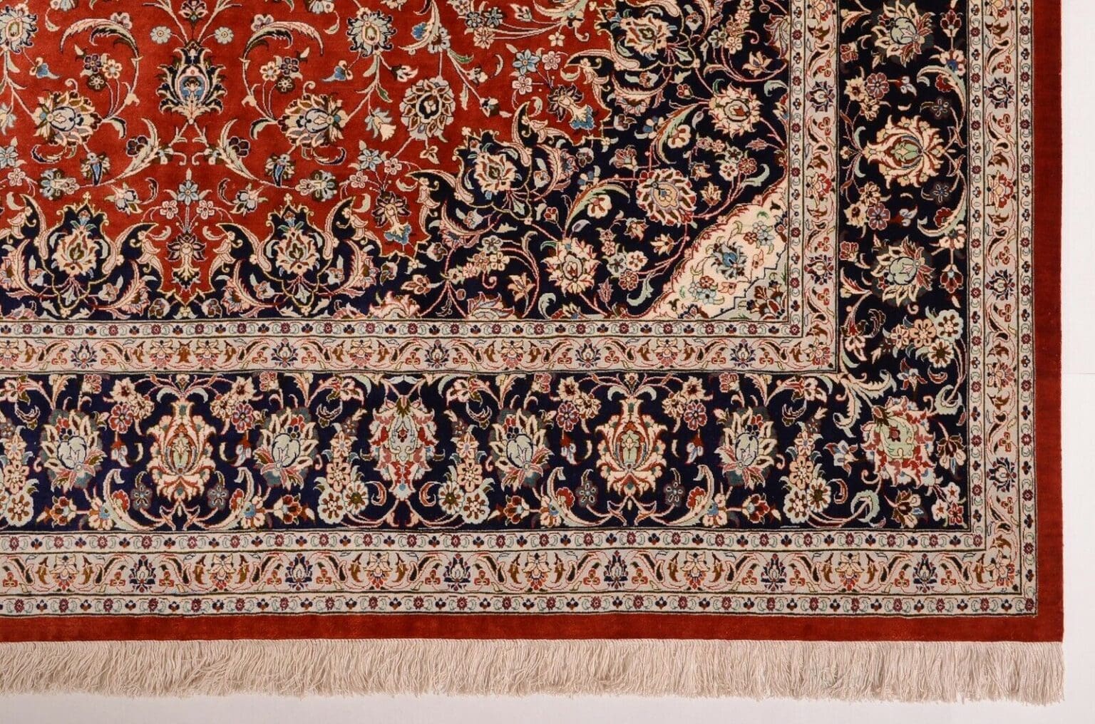 Perserteppich Ghom 305x197 cm Seide handgeknüpft