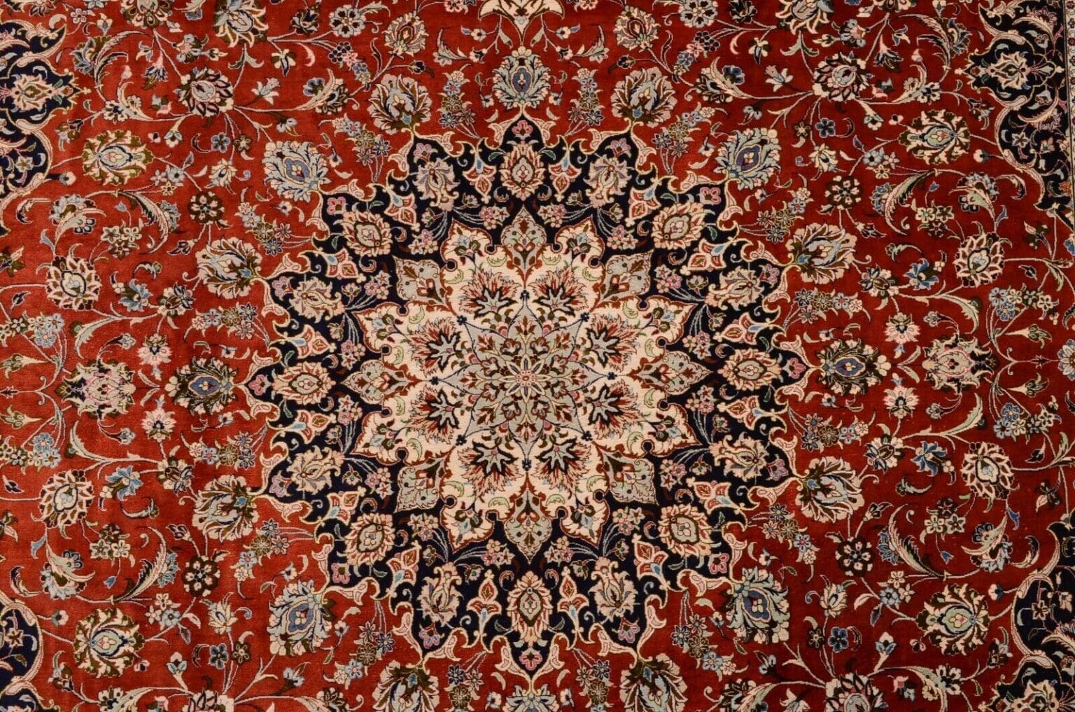 Perserteppich Ghom 305x197 cm Seide handgeknüpft