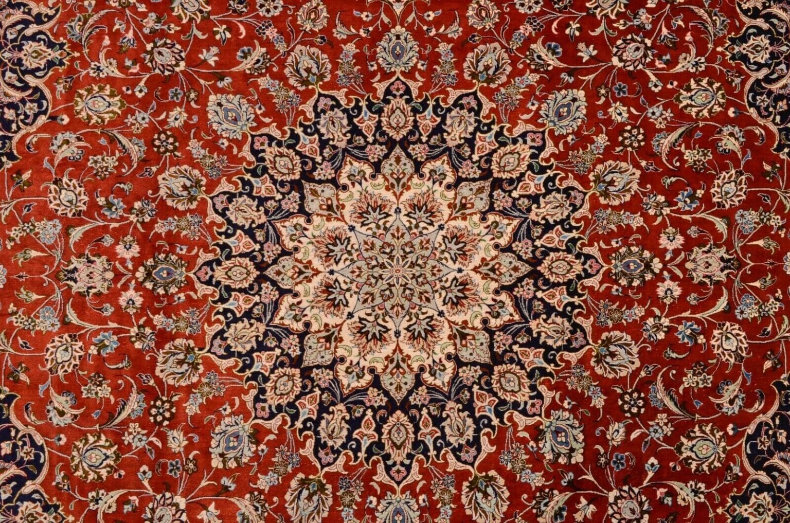 Perserteppich Ghom 305x197 cm Seide handgeknüpft