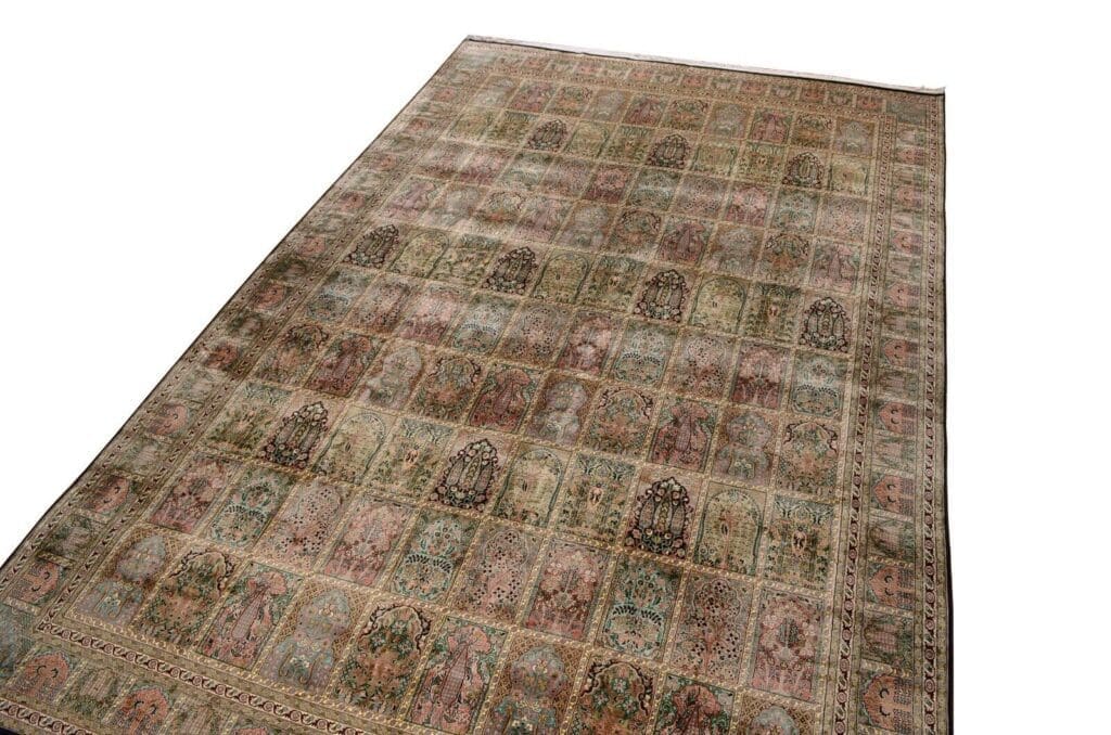 h1-handgeknupfter-orientteppich-in-ubergrobe-mit-feldermotiv-kashmir-552-x-1 Orientteppich Kashmir 552 x 357 cm Viskose handgeknüpft
