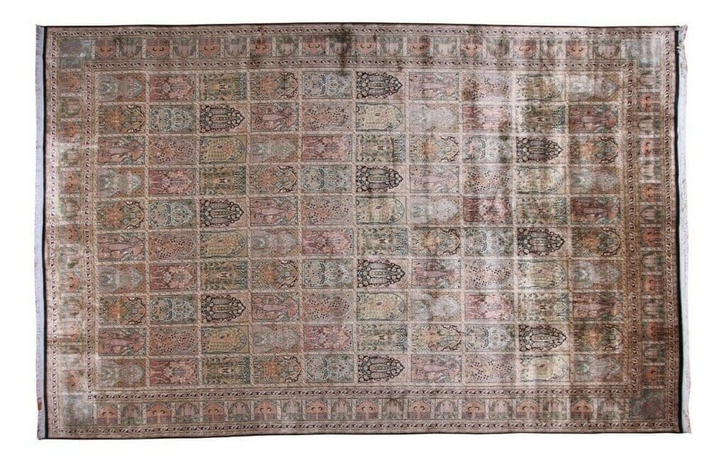 h1-handgeknupfter-orientteppich-in-ubergrobe-mit-feldermotiv-kashmir-552-x-3 Orientteppich Kashmir 552 x 357 cm Viskose handgeknüpft