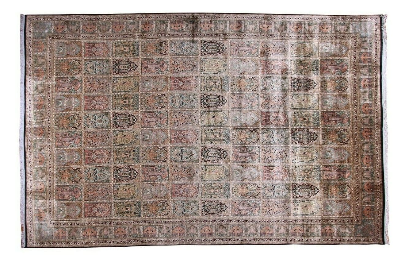 h1-handgeknupfter-orientteppich-in-ubergrobe-mit-feldermotiv-kashmir-552-x-3 Orientteppich Kashmir 552 x 357 cm Viskose handgeknüpft
