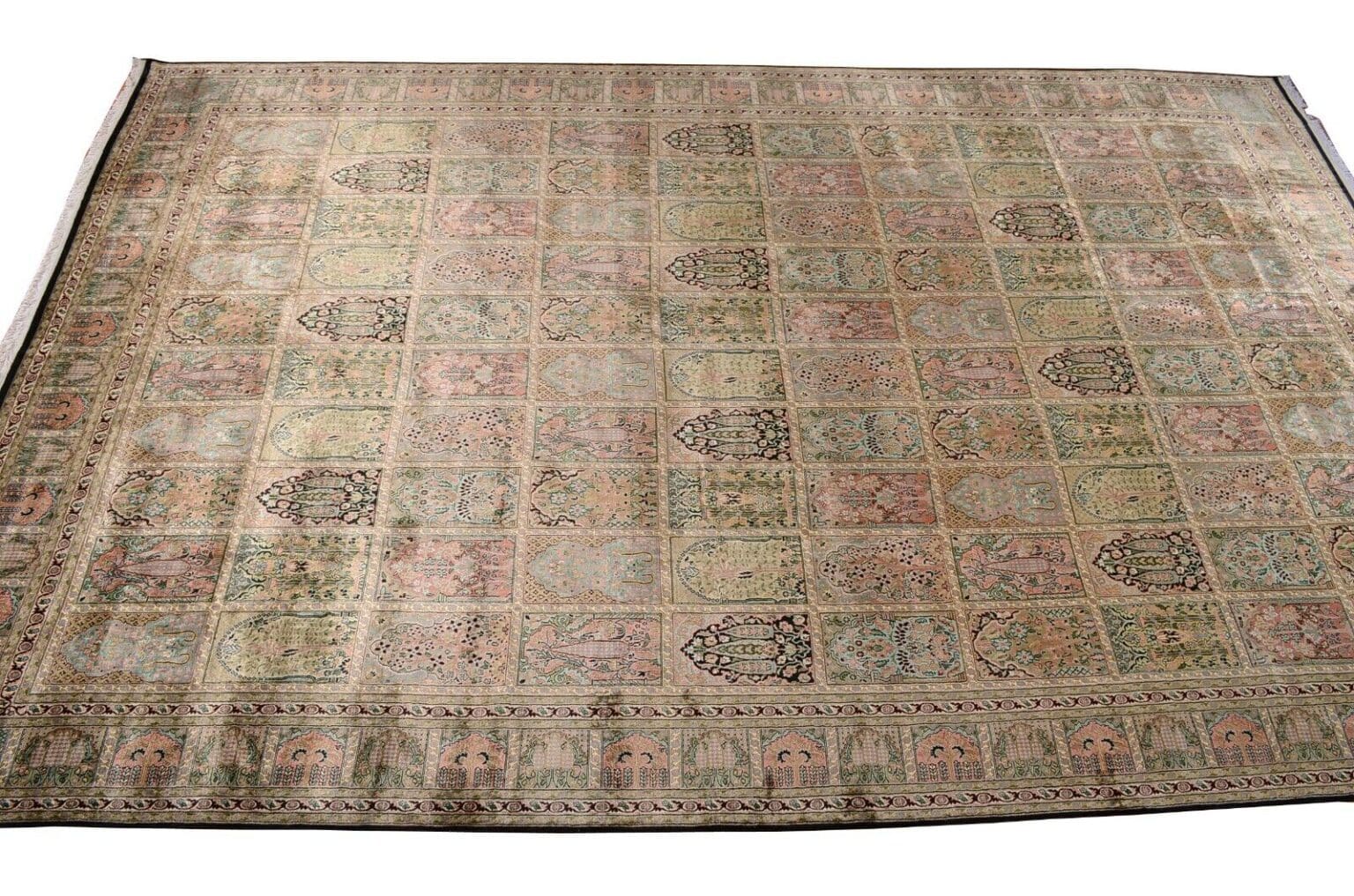 h1-handgeknupfter-orientteppich-in-ubergrobe-mit-feldermotiv-kashmir-552-x-4 Orientteppich Kashmir 552 x 357 cm Viskose handgeknüpft