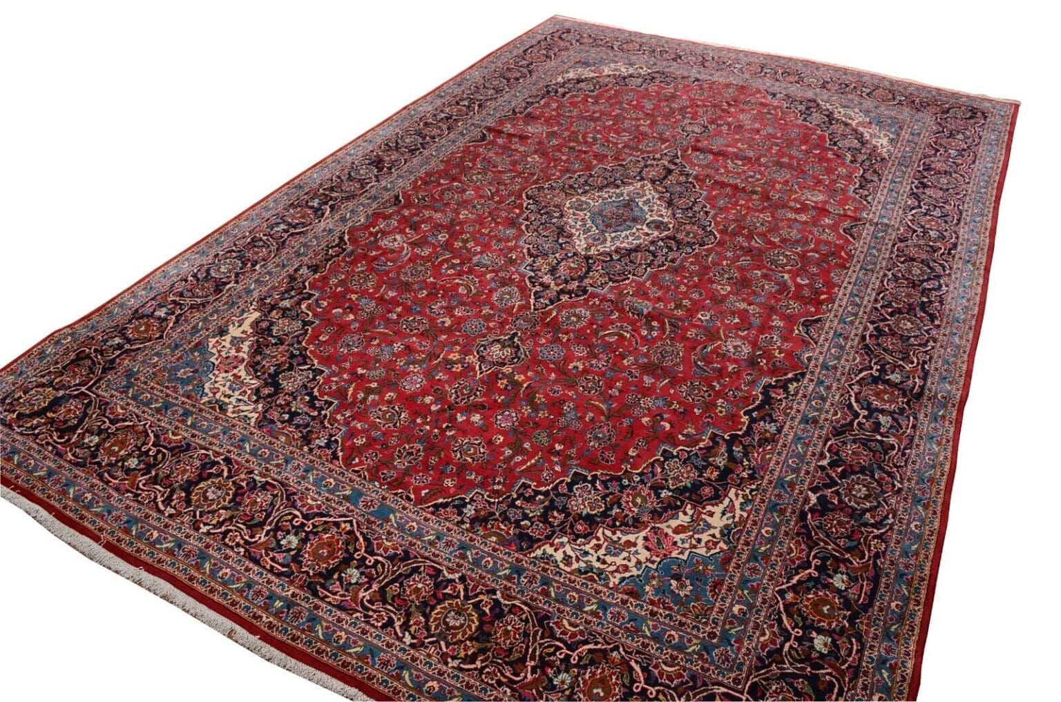 Perserteppich Kashan 527 x 345 cm Wolle handgeknüpft