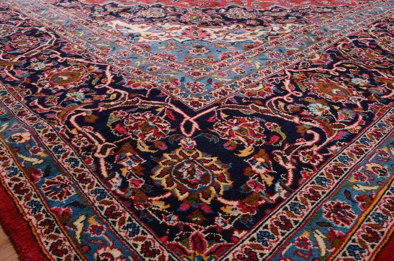 Perserteppich Kashan 527 x 345 cm Wolle handgeknüpft