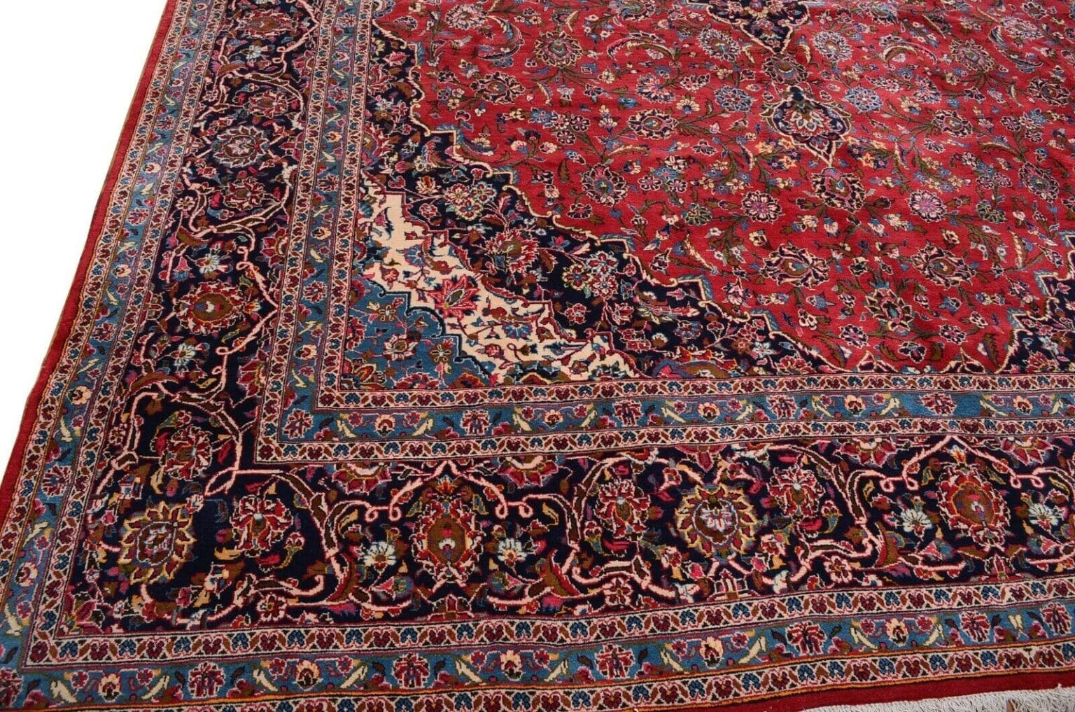 Perserteppich Kashan 527 x 345 cm Wolle handgeknüpft
