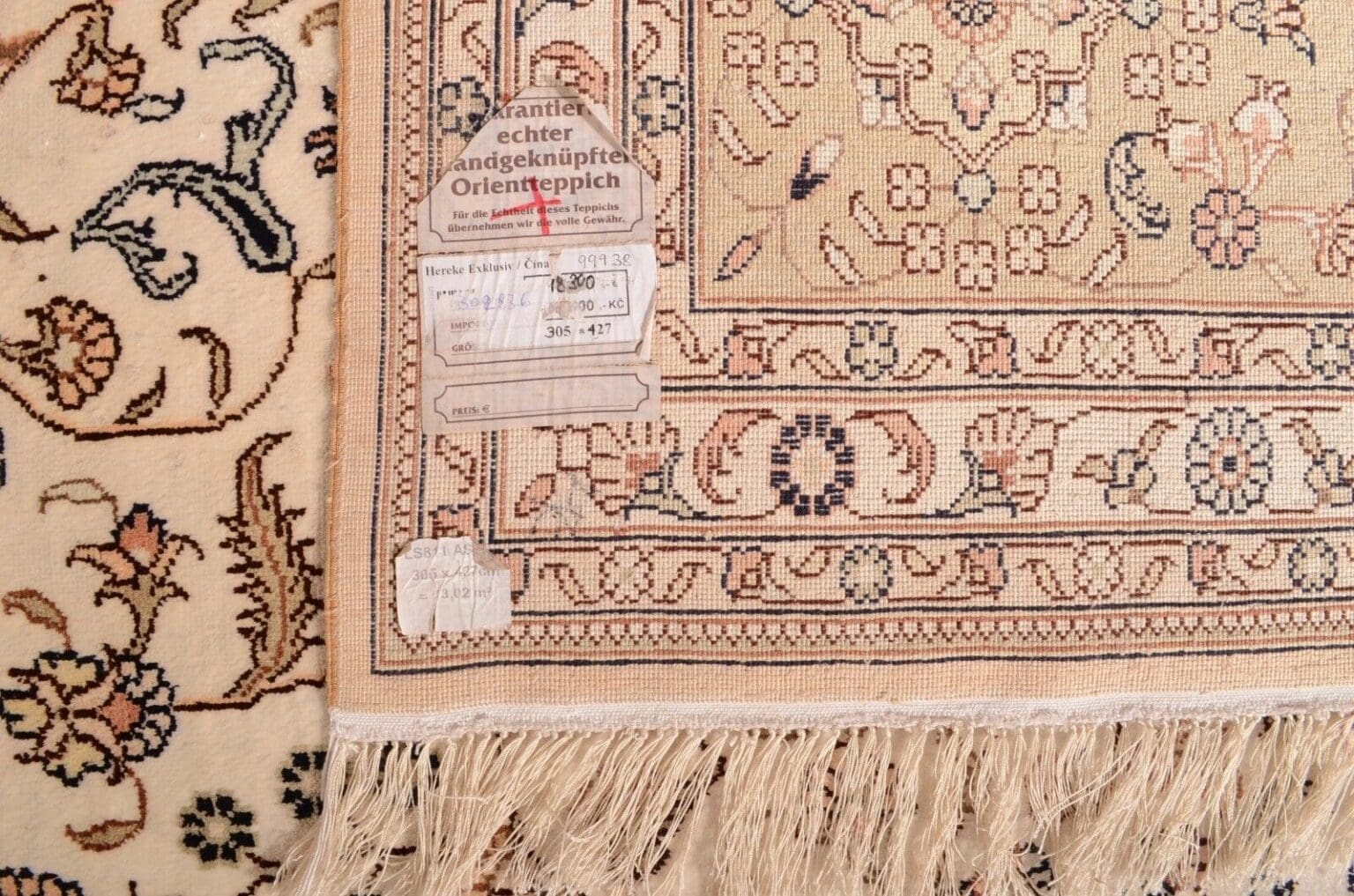 Orientteppich Hereke 427x305 cm Viskose handgeknüpft
