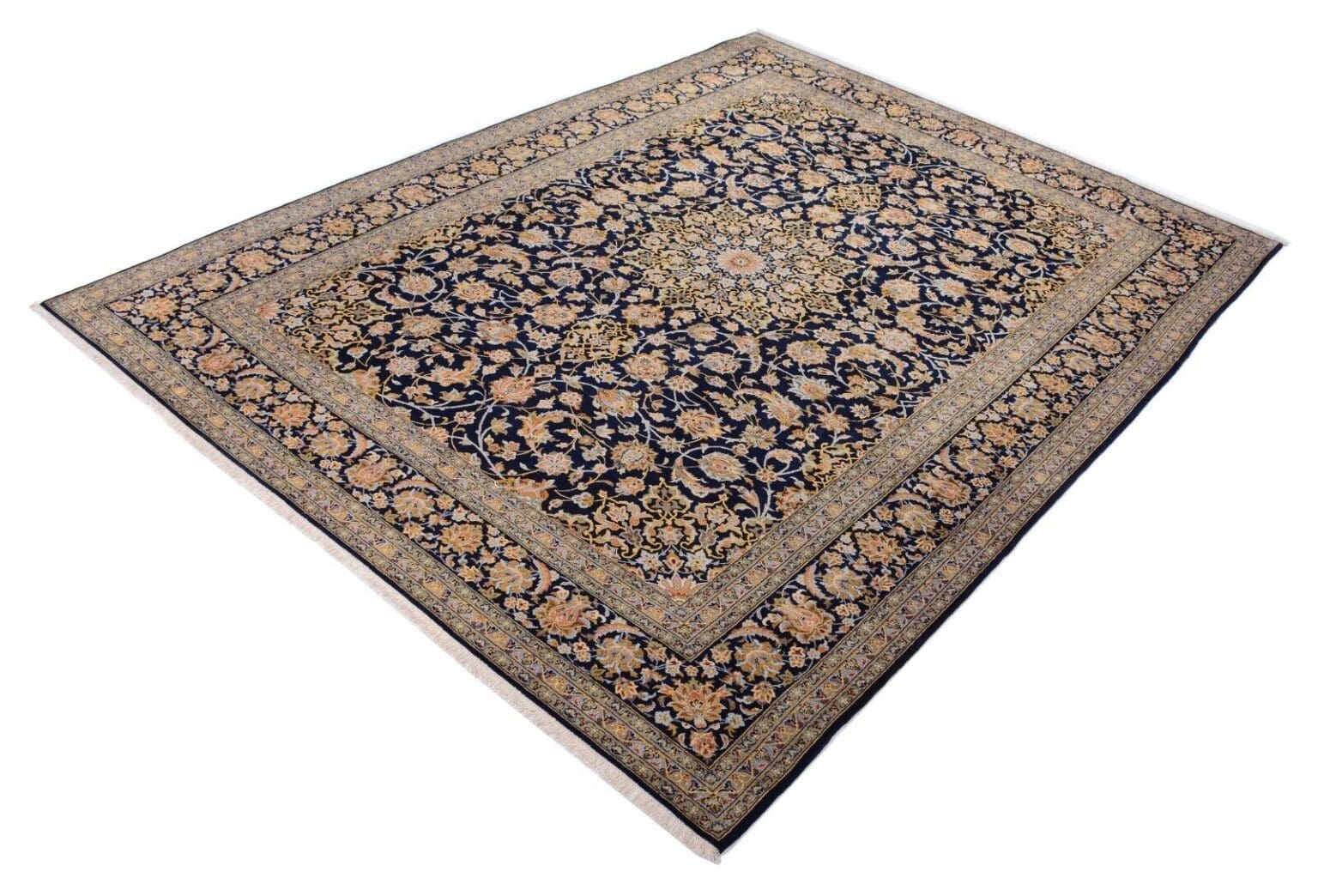 Perserteppich Kashan 391 x 300 cm Wolle handgeknüpft