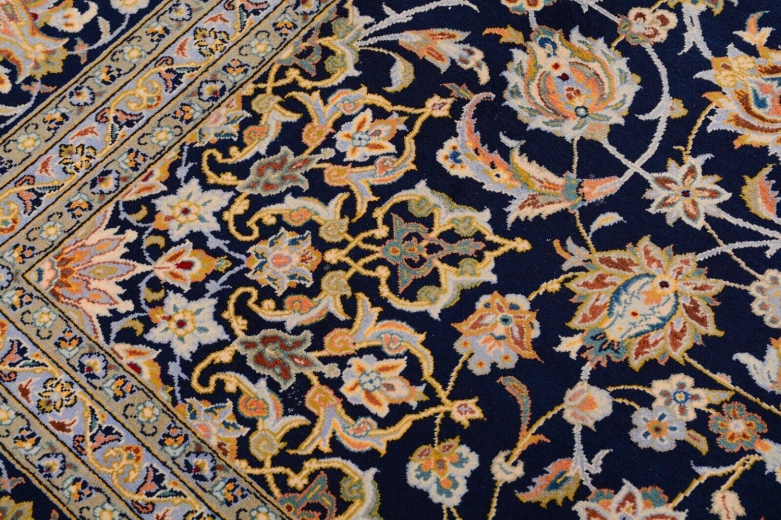 Perserteppich Kashan 391 x 300 cm Wolle handgeknüpft
