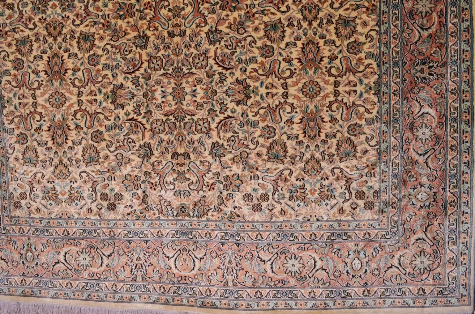 h1-kashmir-orientteppich-handgeknupft-278-x-186-cm-floral-beige-allover Orientteppich Kashmir 278 x 186 cm Viskose handgeknüpft