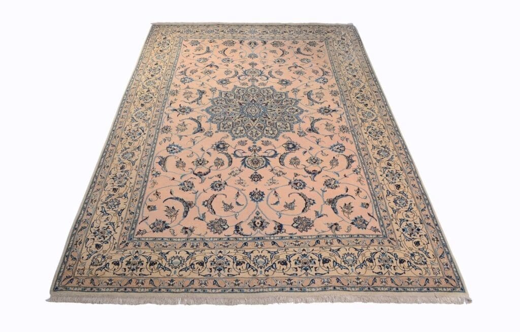 h1-handgeknupfter-orientteppich-perser-nain-9-la-in-rosa-300x200-cm-aus Perserteppich Nain 300x200 cm Schurwolle handgeknüpft