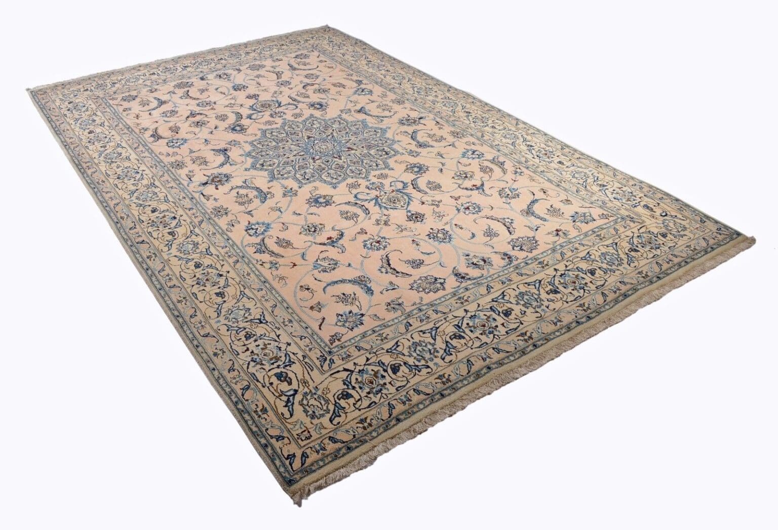 h1-handgeknupfter-orientteppich-perser-nain-9-la-in-rosa-300x200-cm-aus-3 Perserteppich Nain 300x200 cm Schurwolle handgeknüpft