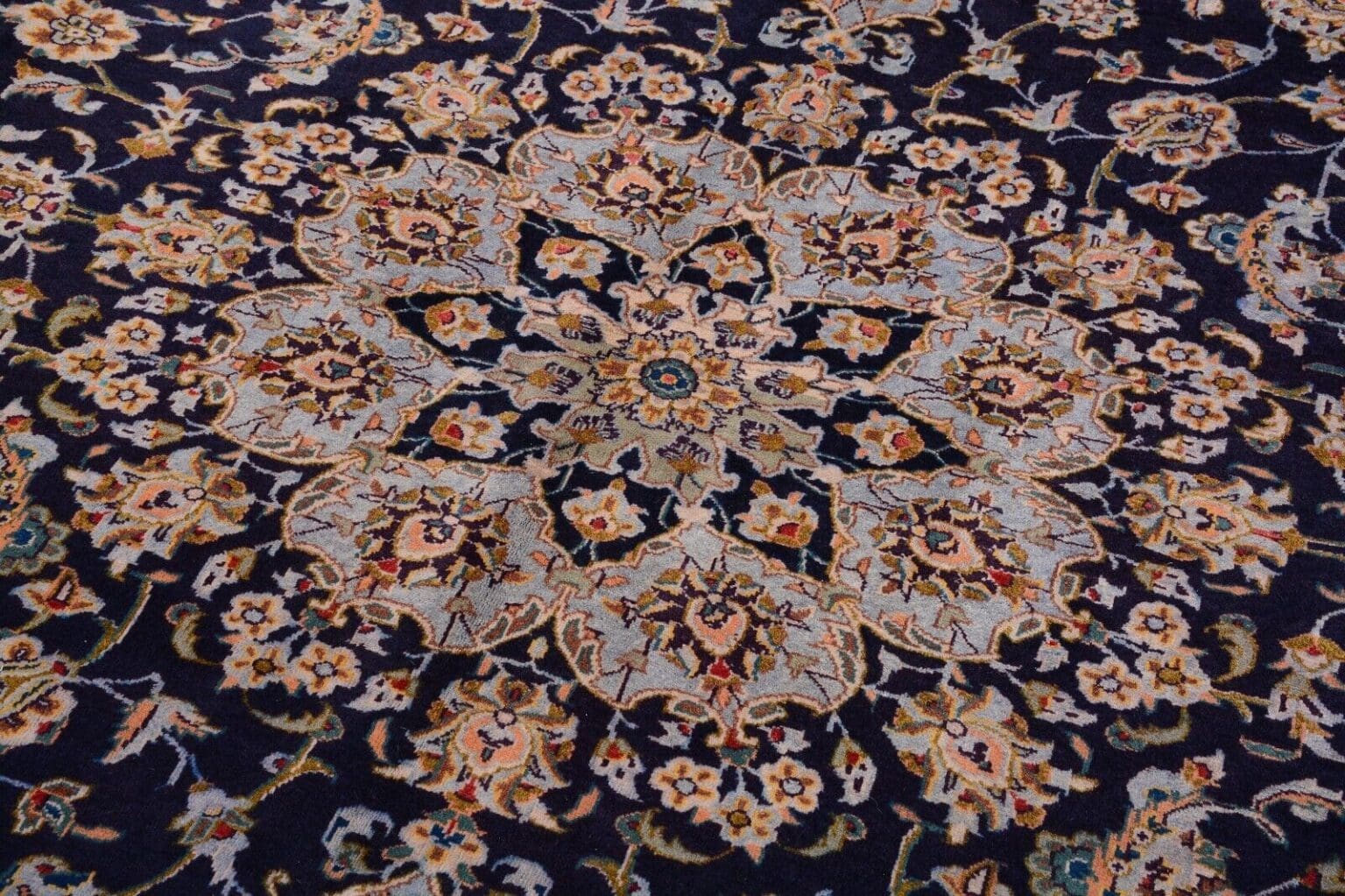Perserteppich Kashan 406 x 280 cm Wolle handgeknüpft