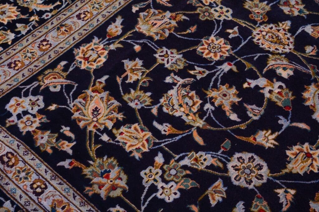 Perserteppich Kashan 406 x 280 cm Wolle handgeknüpft