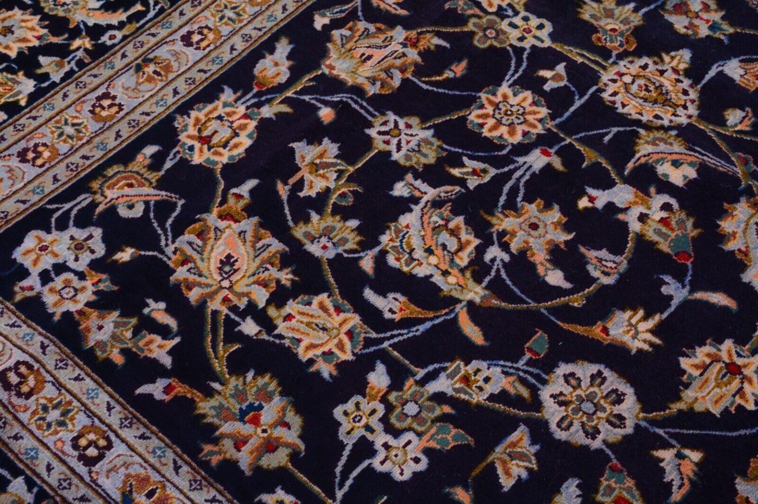 Perserteppich Kashan 406 x 280 cm Wolle handgeknüpft