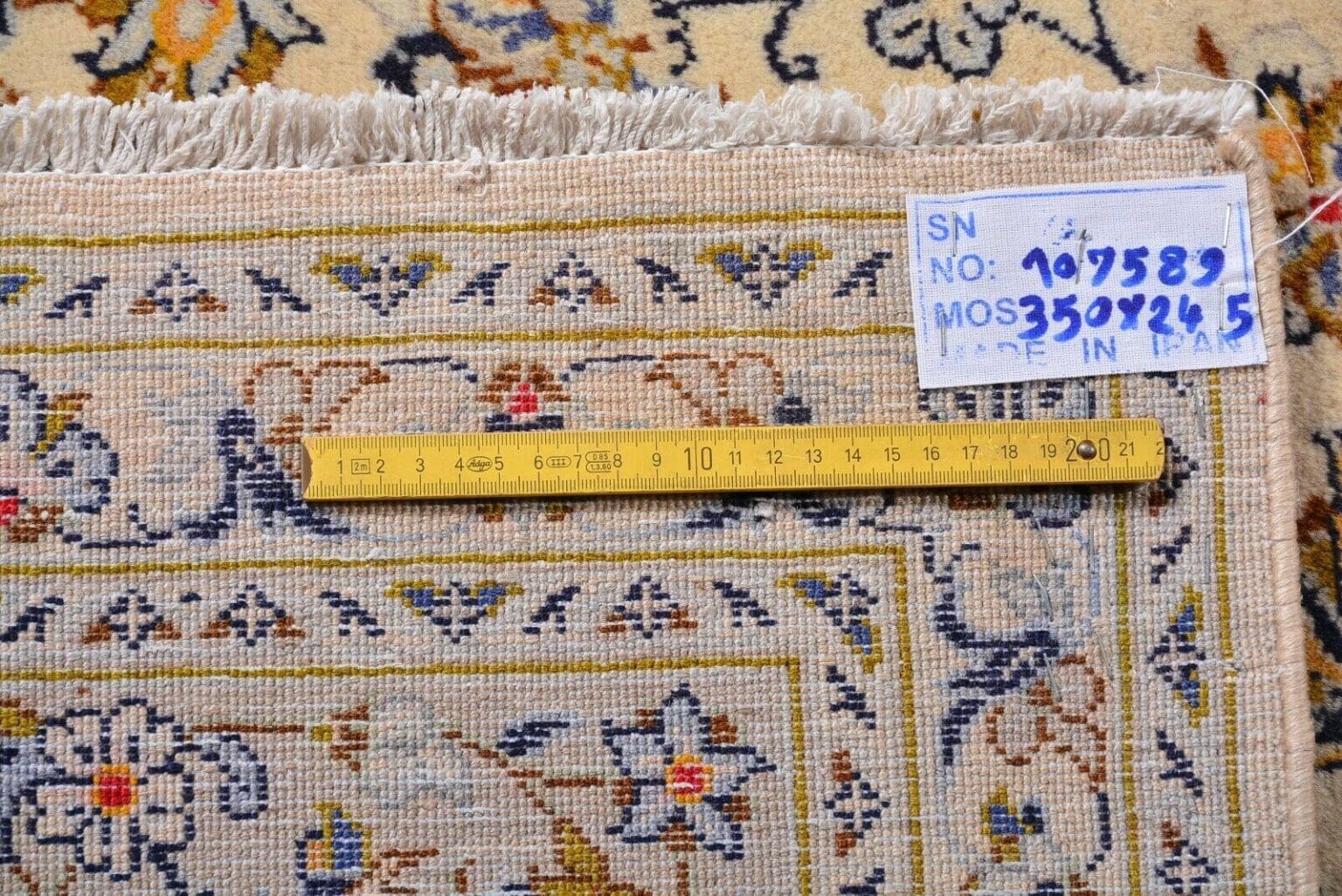 h1-handgeknupfter-orientteppich-perser-kashan-in-beige-350-x-245-cm-neuwertig-7 Perserteppich Kashan 350 x 245 cm Wolle handgeknüpft