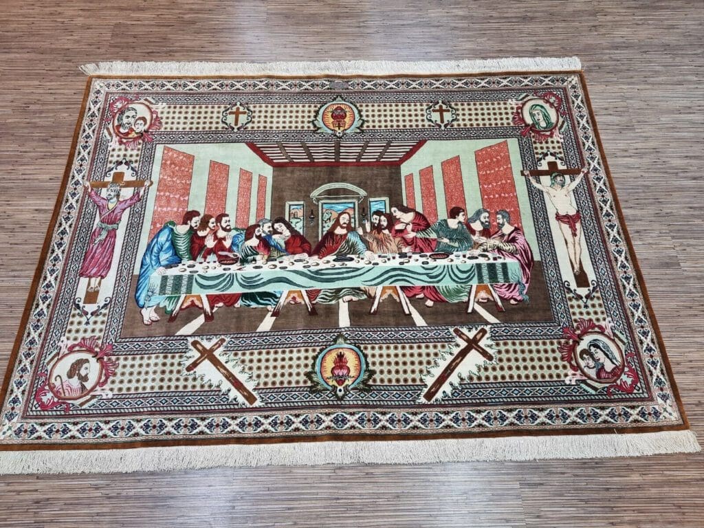Perserteppich Ghom 190 x 136 cm Seide handgeknüpft