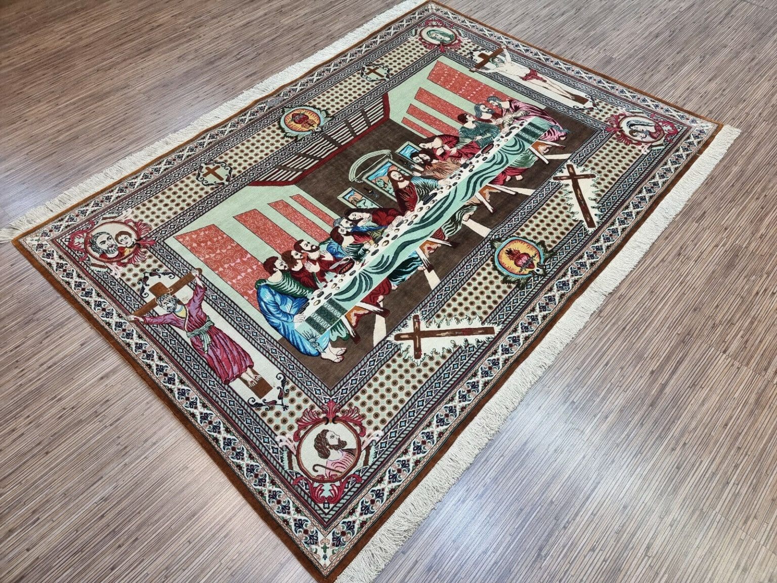 Perserteppich Ghom 190 x 136 cm Seide handgeknüpft