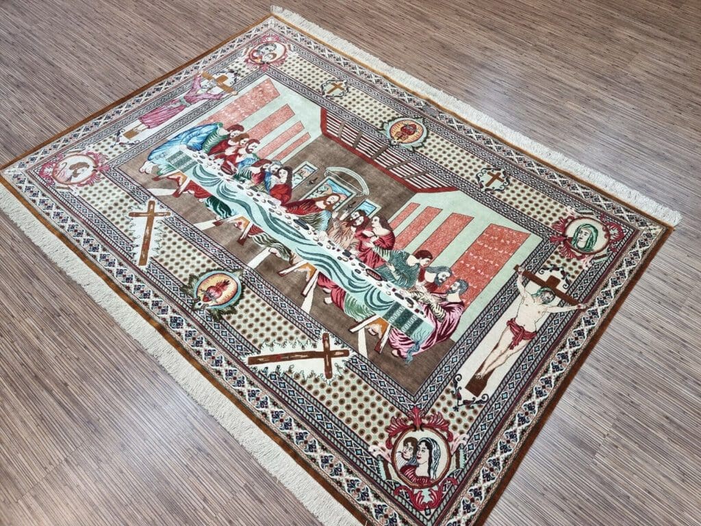 Perserteppich Ghom 190 x 136 cm Seide handgeknüpft