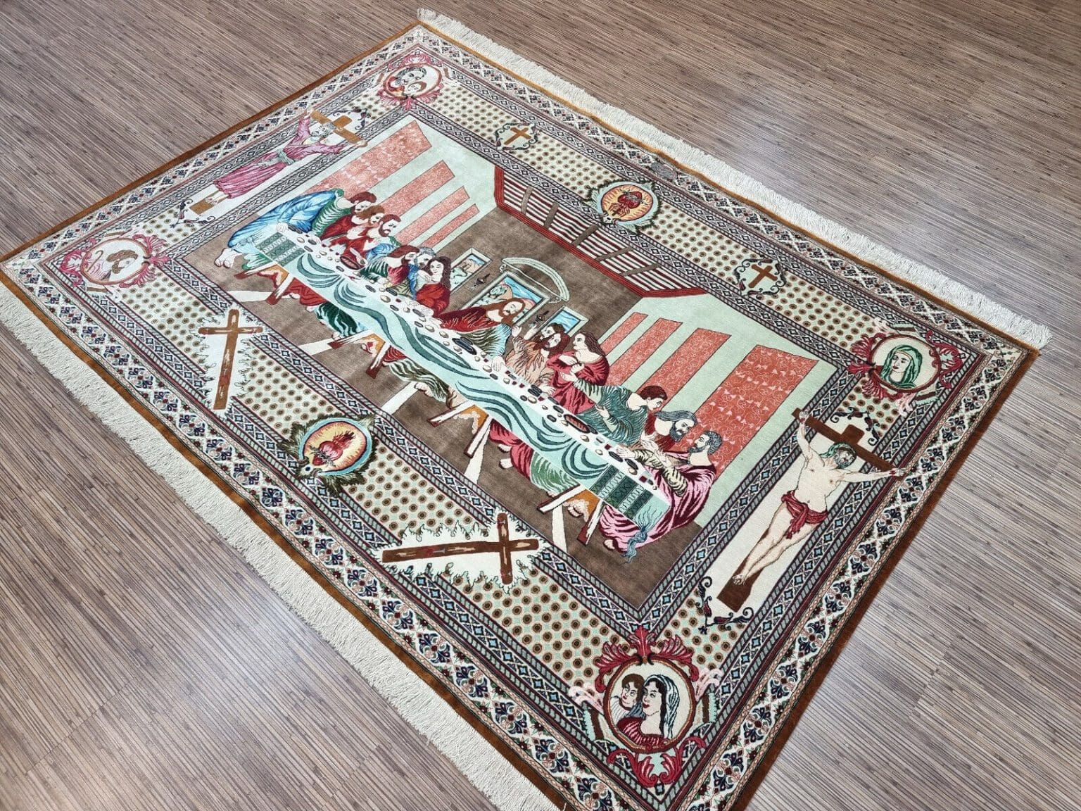 Perserteppich Ghom 190 x 136 cm Seide handgeknüpft