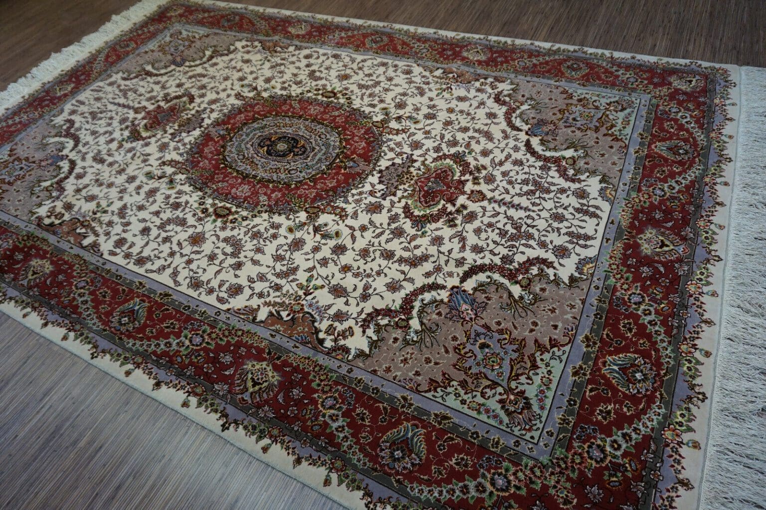 Perserteppich Tabriz 306x200 cm Wolle Seide handgeknüpft