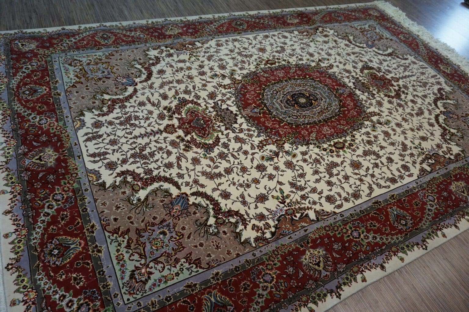 Perserteppich Tabriz 306x200 cm Wolle Seide handgeknüpft