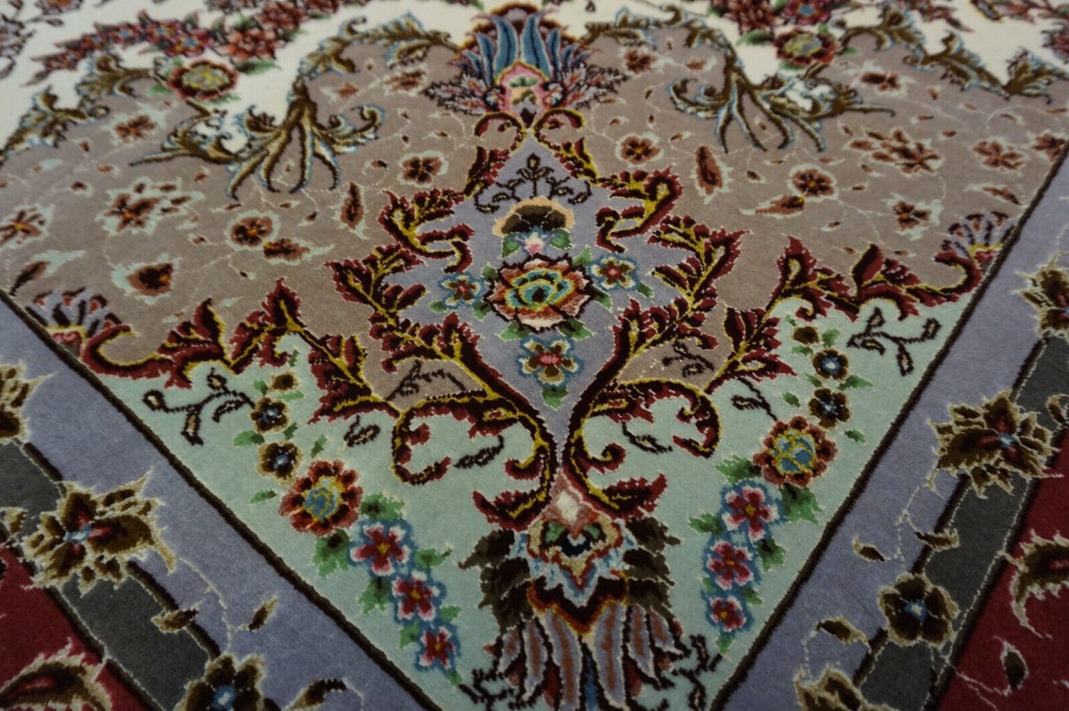 Perserteppich Tabriz 306x200 cm Wolle Seide handgeknüpft