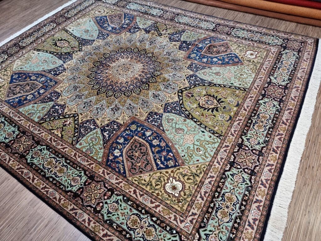 h1-231302-wunderschoner-original-persischer-tabriz-teppich-301-x-251-cm-1 Perserteppich Täbriz 301 x 251 cm handgeknüpft (Verkauft)