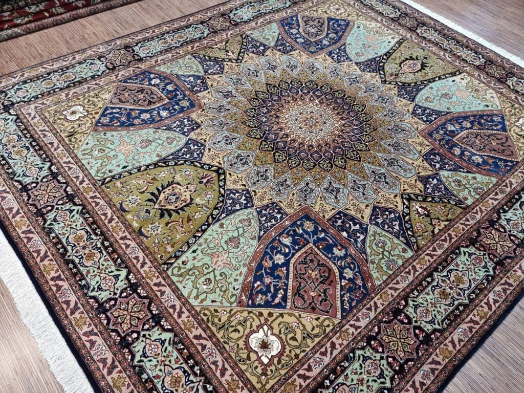 h1-231302-wunderschoner-original-persischer-tabriz-teppich-301-x-251-cm-3 Perserteppich Täbriz 301 x 251 cm handgeknüpft (Verkauft)