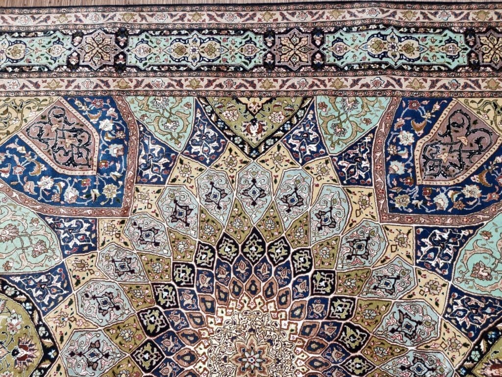 h1-231302-wunderschoner-original-persischer-tabriz-teppich-301-x-251-cm-6 Perserteppich Täbriz 301 x 251 cm handgeknüpft (Verkauft)
