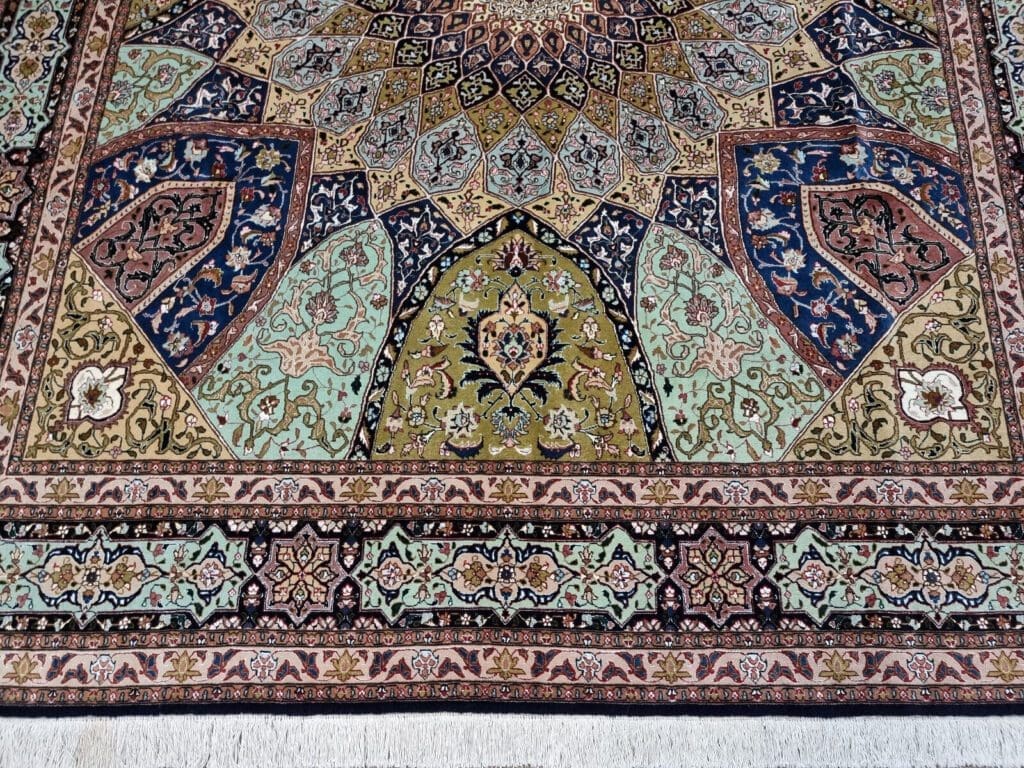 h1-231302-wunderschoner-original-persischer-tabriz-teppich-301-x-251-cm-7 Perserteppich Täbriz 301 x 251 cm handgeknüpft (Verkauft)