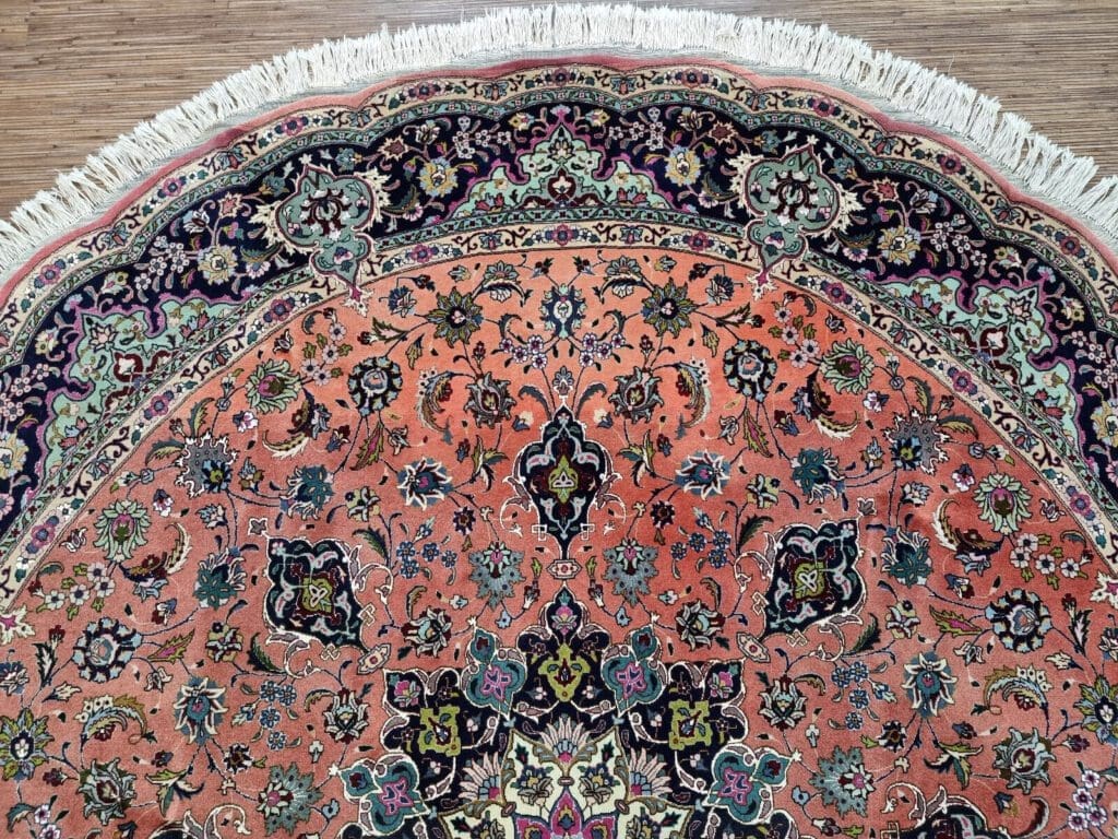 h1-221141-wunderschoner-original-persischer-tabriz-teppich-rund-1-4 Perserteppich Täbriz 256 cm Korkwolle handgeknüpft (Verkauft)