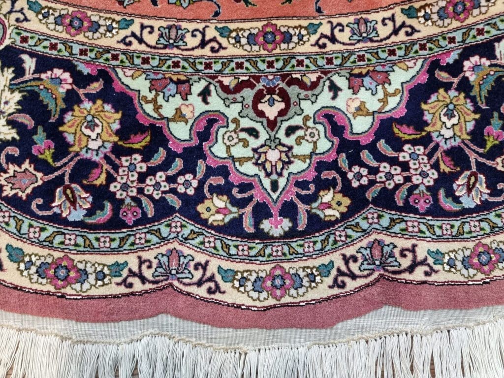 h1-221141-wunderschoner-original-persischer-tabriz-teppich-rund-1-7 Perserteppich Täbriz 256 cm Korkwolle handgeknüpft (Verkauft)