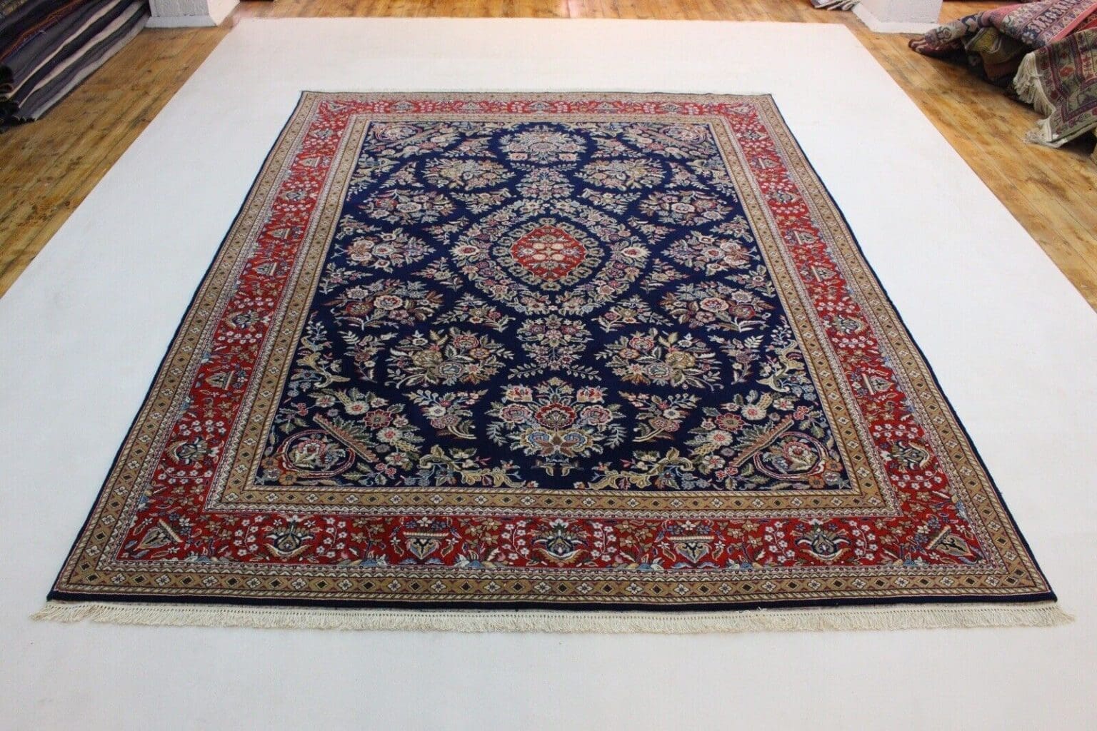 Orientteppich Ghom Design 350x250 cm Korkwolle handgeknüpft