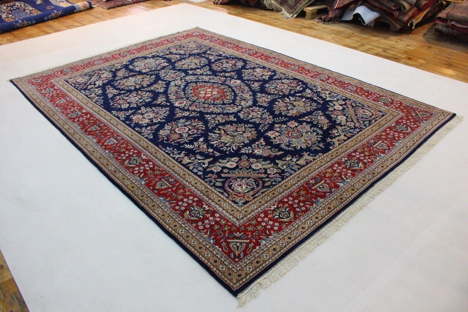 Orientteppich Ghom Design 350x250 cm Korkwolle handgeknüpft