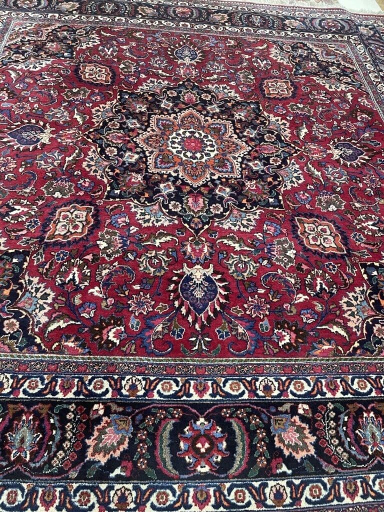 quadratischer-perserteppich-300x300-cm-hochwertiger-handgeknupfter-teppich-5 Perserteppich Maschad 300 x 300 cm Wolle handgeknüpft