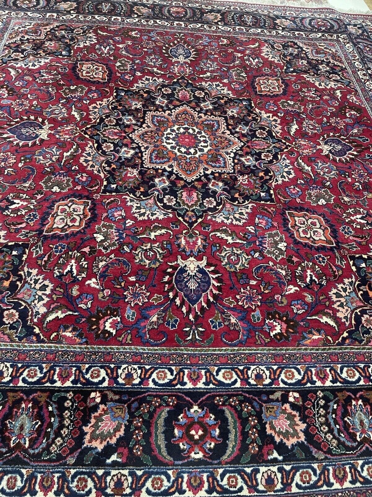 quadratischer-perserteppich-300x300-cm-hochwertiger-handgeknupfter-teppich-5 Perserteppich Maschad 300 x 300 cm Wolle handgeknüpft