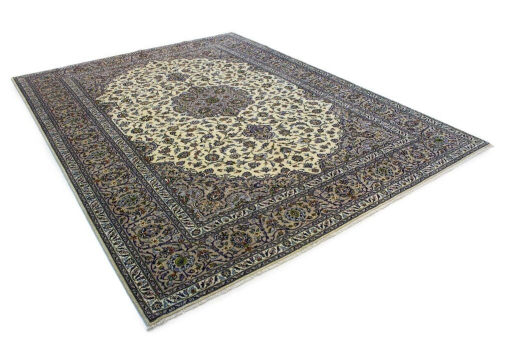 klassischer-orientteppich-kashan-hell-390x300-cm-320000-knoten-m-1-1 Perserteppich Kashan 390 x 300 cm Wolle handgeknüpft