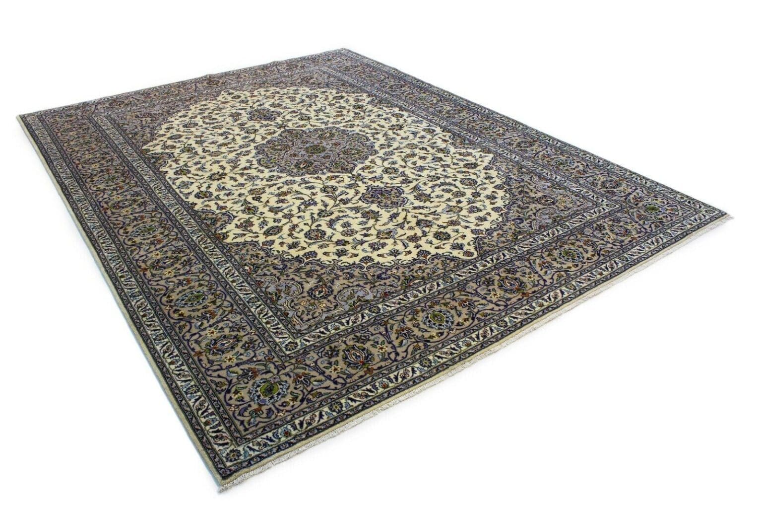 klassischer-orientteppich-kashan-hell-390x300-cm-320000-knoten-m-1-1 Perserteppich Kashan 390 x 300 cm Wolle handgeknüpft