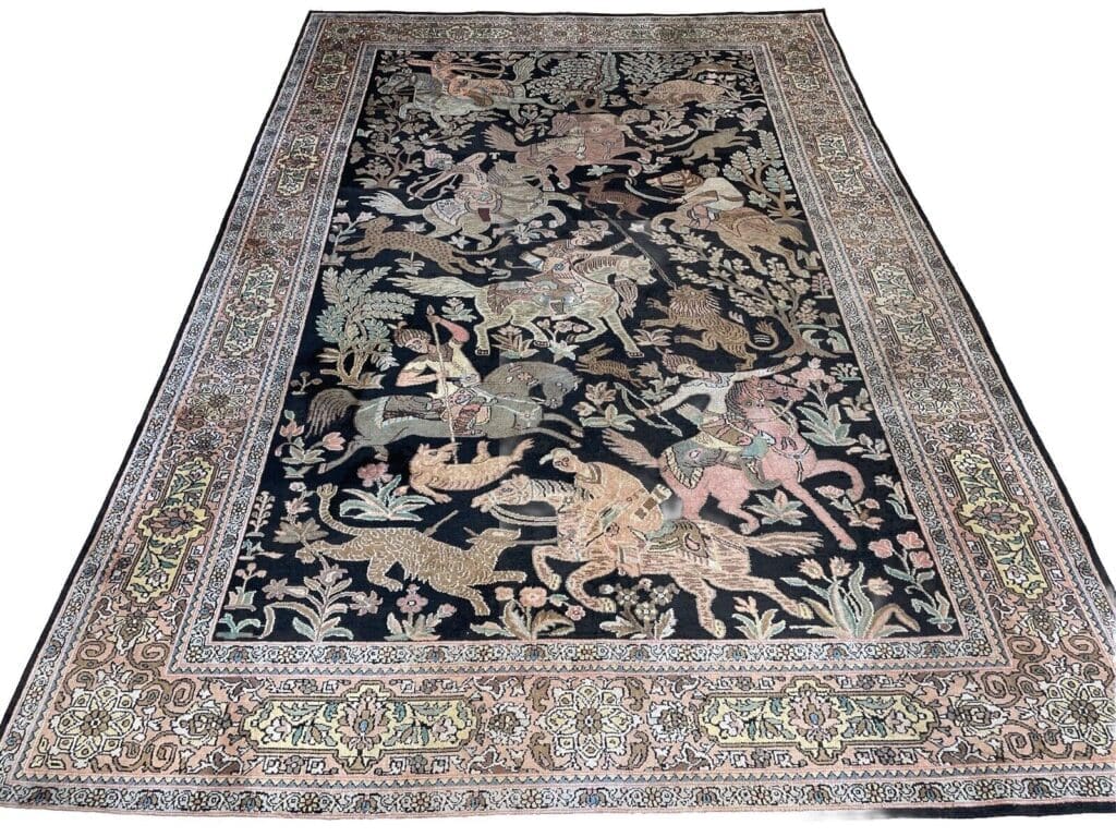 Orientteppich Kashmir 270 x 185 cm Seide handgeknüpft