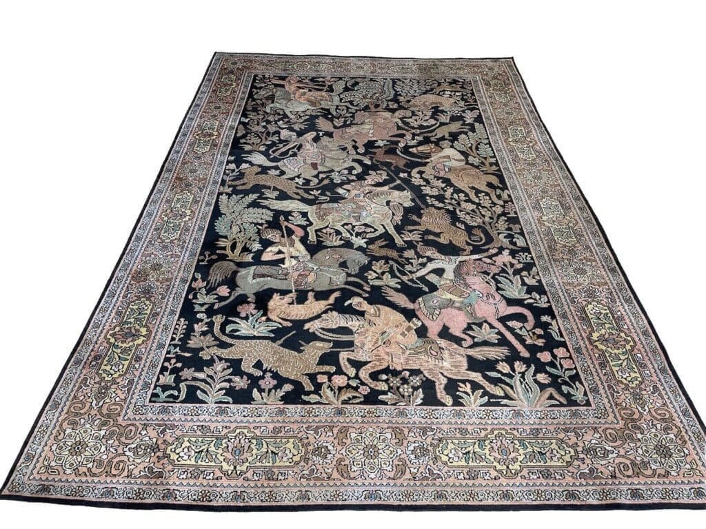 Orientteppich Kashmir 270 x 185 cm Seide handgeknüpft