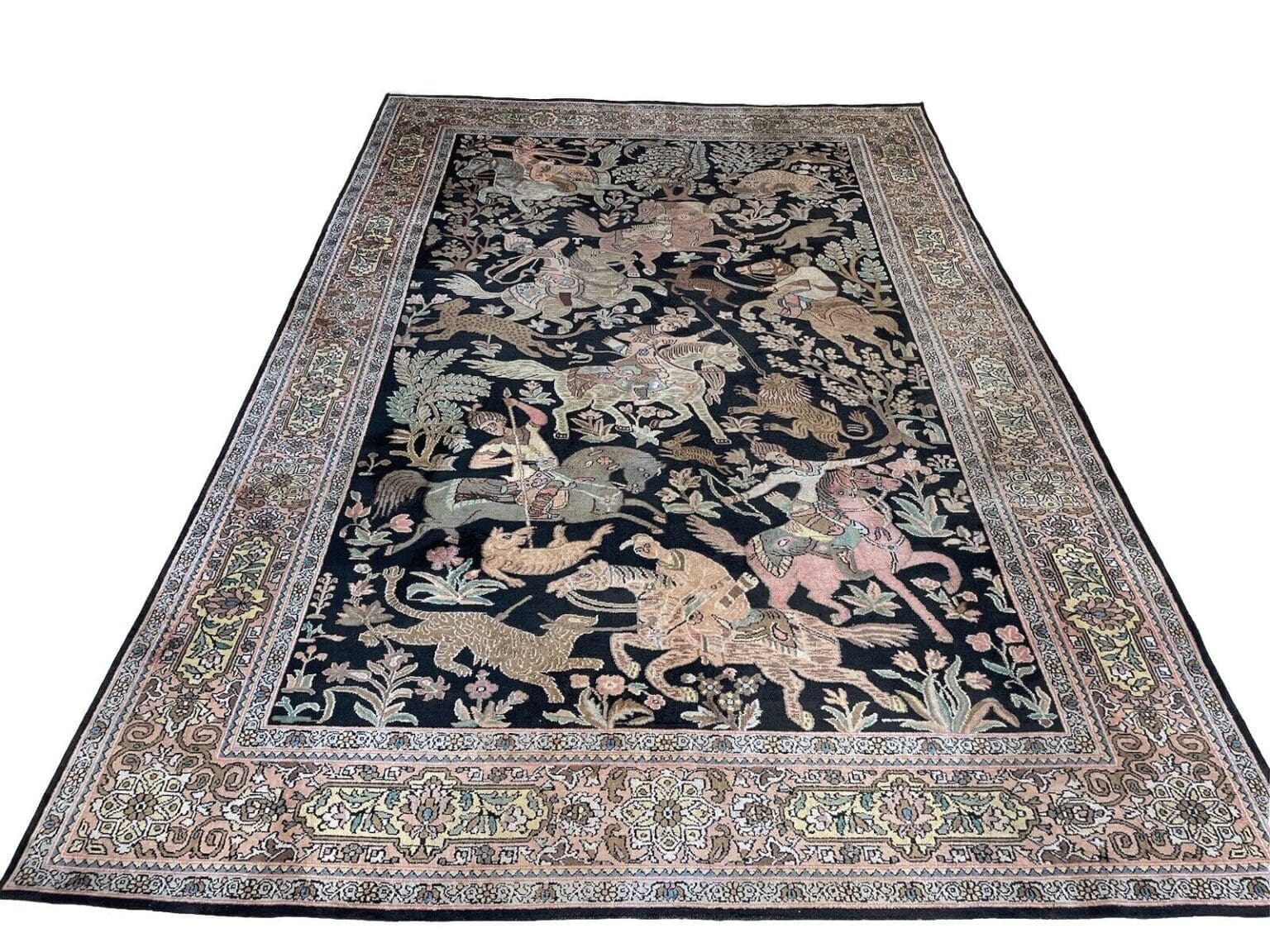 Orientteppich Kashmir 270 x 185 cm Seide handgeknüpft