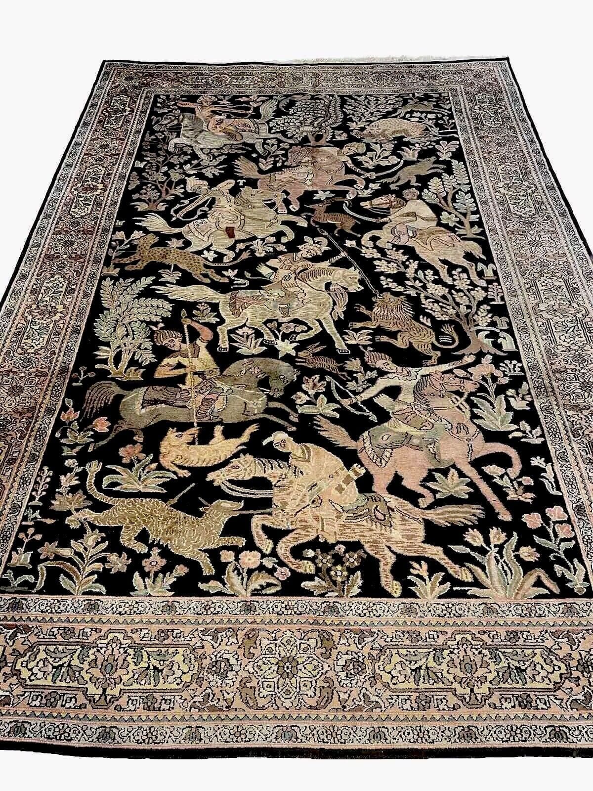 Orientteppich Kashmir 270 x 185 cm Seide handgeknüpft