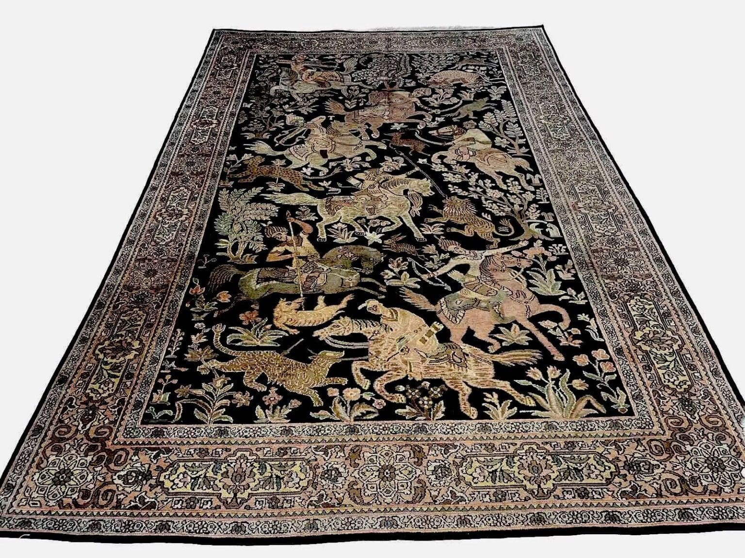 Orientteppich Kashmir 270 x 185 cm Seide handgeknüpft