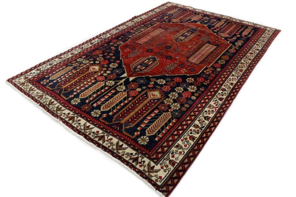 klassischer-orientteppich-sirjan-afshar-300x190-seltenes-geometrisches-1 Perserteppich Sirjan Afshar 300x190 Wolle handgeknüpft
