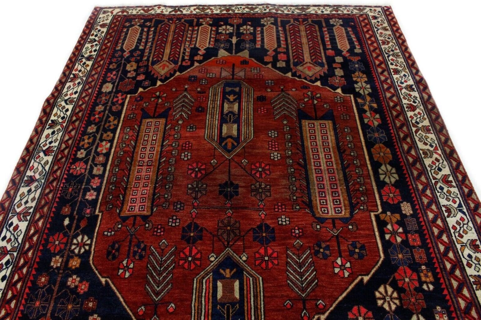 klassischer-orientteppich-sirjan-afshar-300x190-seltenes-geometrisches-2 Perserteppich Sirjan Afshar 300x190 Wolle handgeknüpft