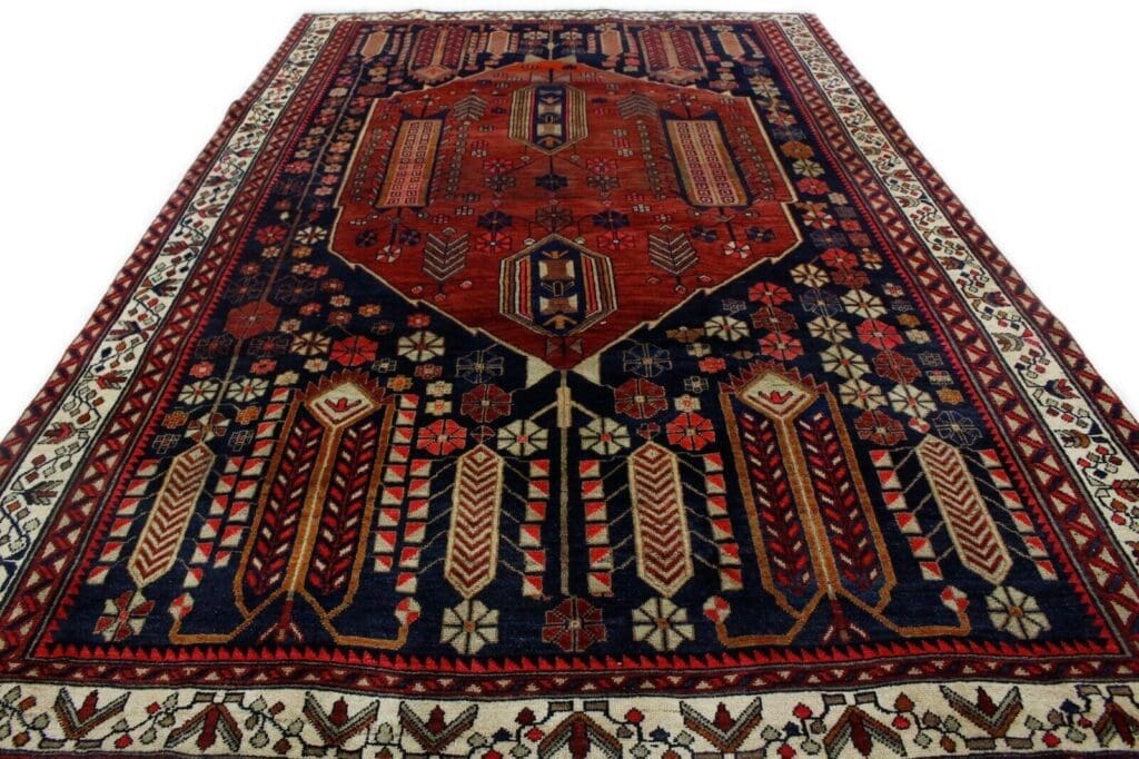 klassischer-orientteppich-sirjan-afshar-300x190-seltenes-geometrisches-4 Perserteppich Sirjan Afshar 300x190 Wolle handgeknüpft