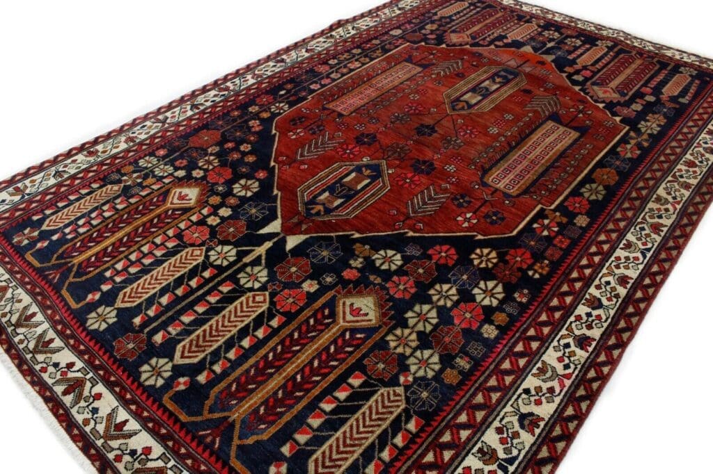 klassischer-orientteppich-sirjan-afshar-300x190-seltenes-geometrisches-6 Perserteppich Sirjan Afshar 300x190 Wolle handgeknüpft